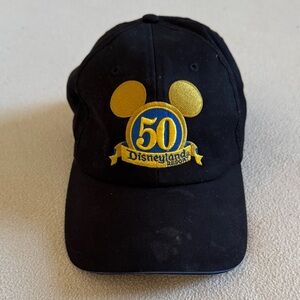 Disneyland Resort 50th Anniversary Black Baseball Cap Velcro Closure